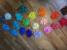 Separating the cranes by colors